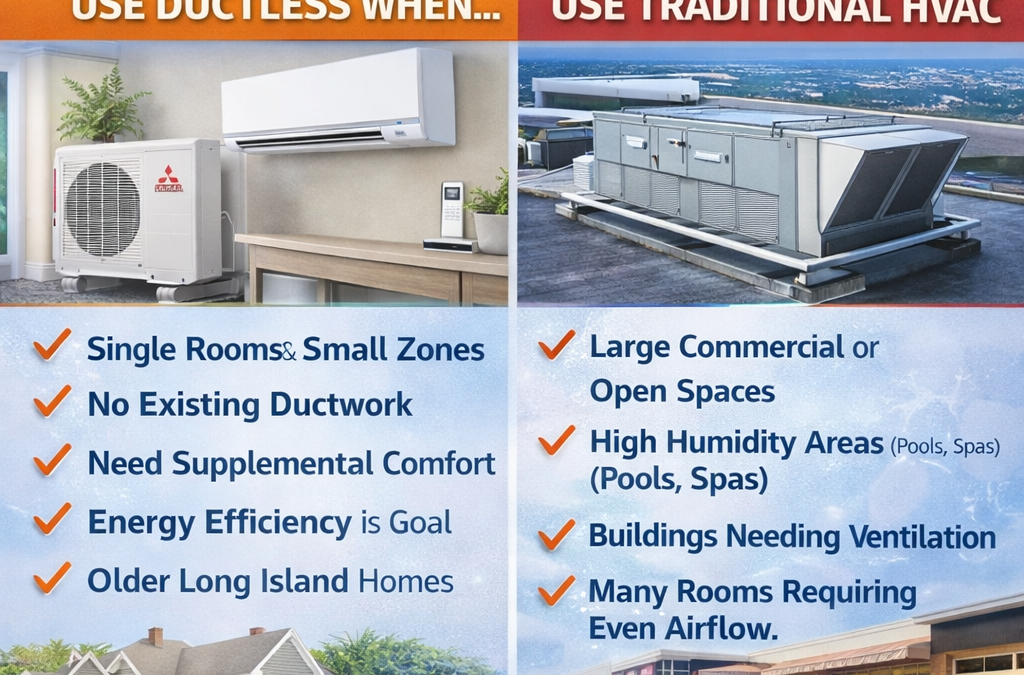 Ductless vs. Traditional HVAC: How to Choose the Right System for Your Long Island Property
